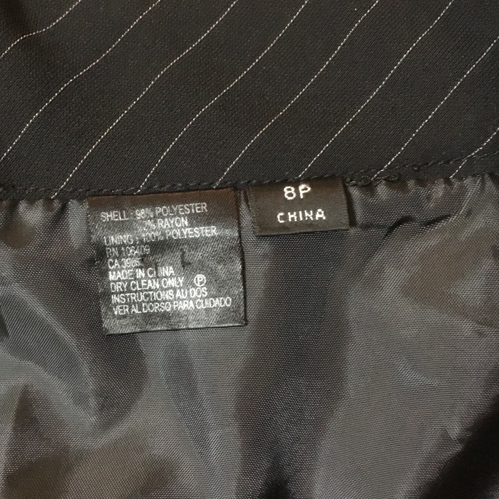 TAHARI Skirt Black and silver pinstripe - Picture 7 of 7